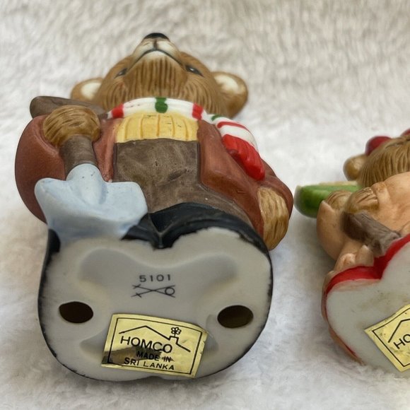 HomCo Country Christmas Teddy Bear Figurines Vintage Set Of 3 (2) 5101 (1) 5211 - Picture 8 of 10